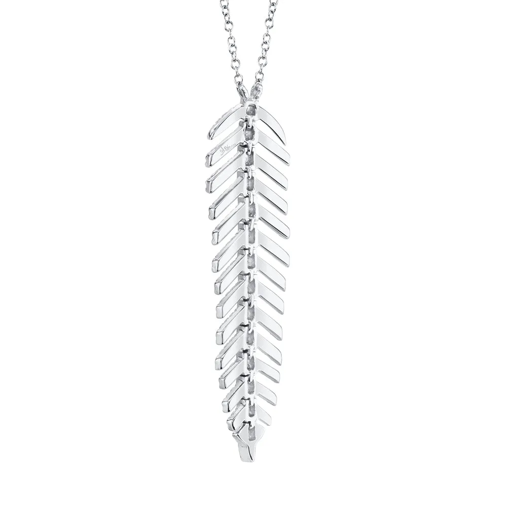 0.29CT DIAMOND 'Phoenix' FEATHER Pendant NECKLACE