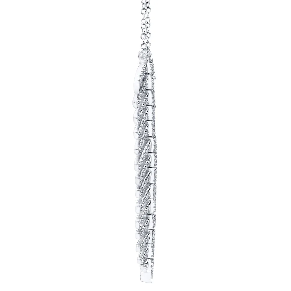0.29CT DIAMOND 'Phoenix' FEATHER Pendant NECKLACE