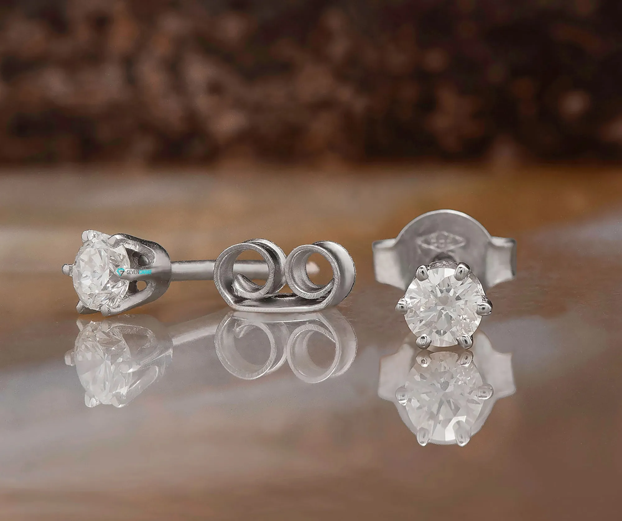 0.30 carat Diamond stud Earrings white gold