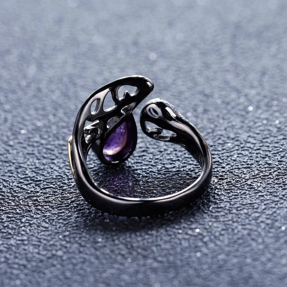 0.86Ct Natural Amethyst Handmade Adjustable Rings