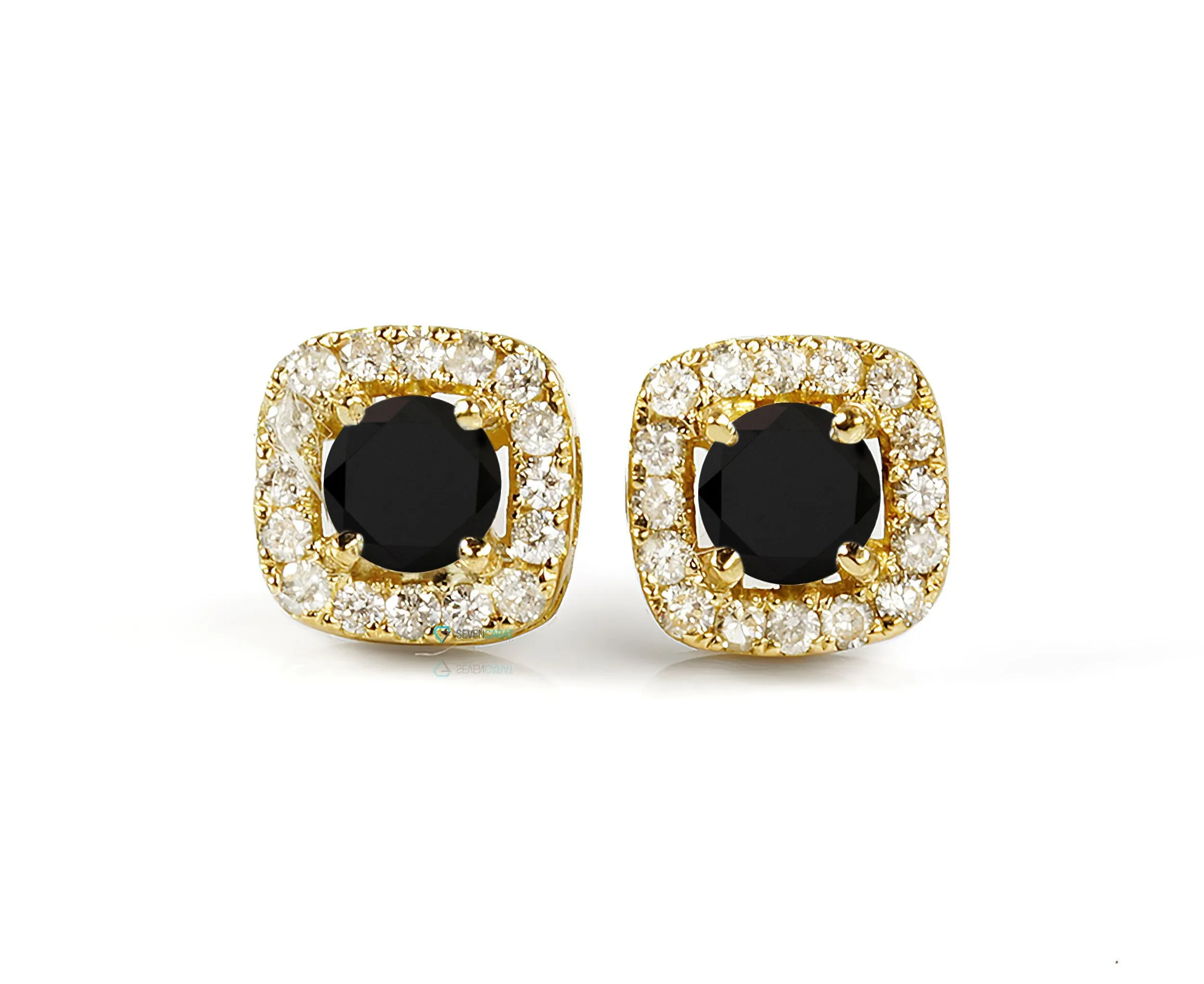1.20 carat black diamond stud earrings gold