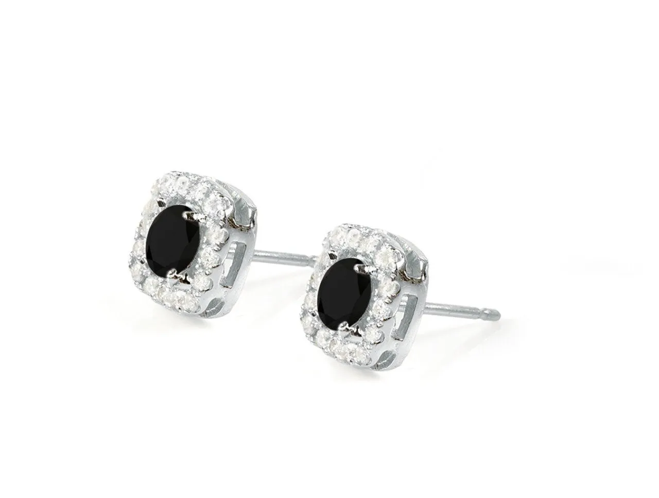 1.20 carat black diamond stud earrings gold