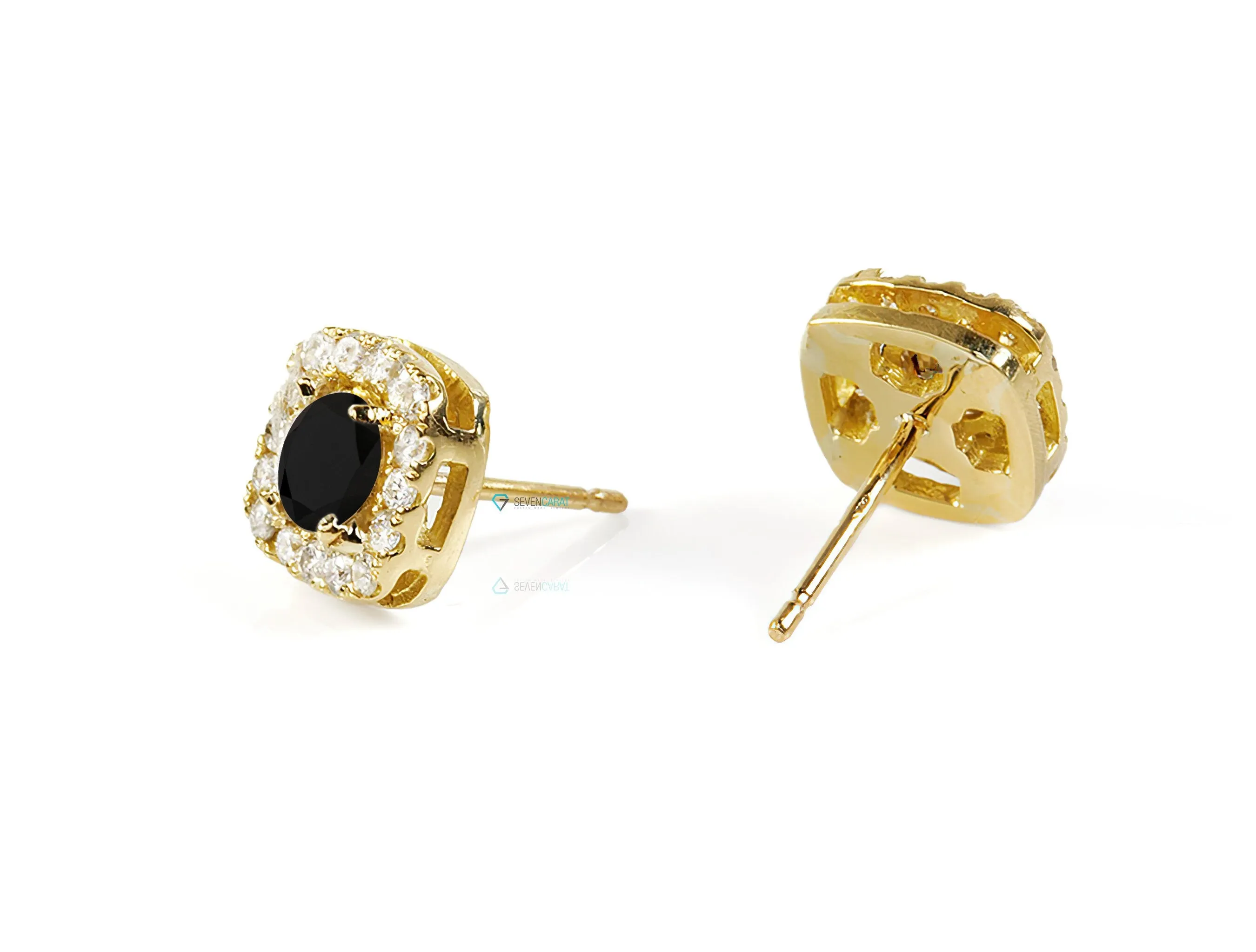 1.20 carat black diamond stud earrings gold