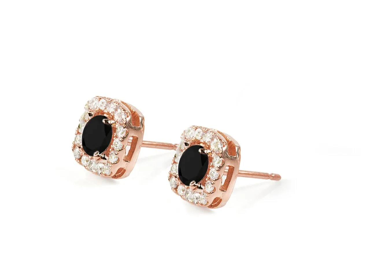 1.20 carat black diamond stud earrings gold