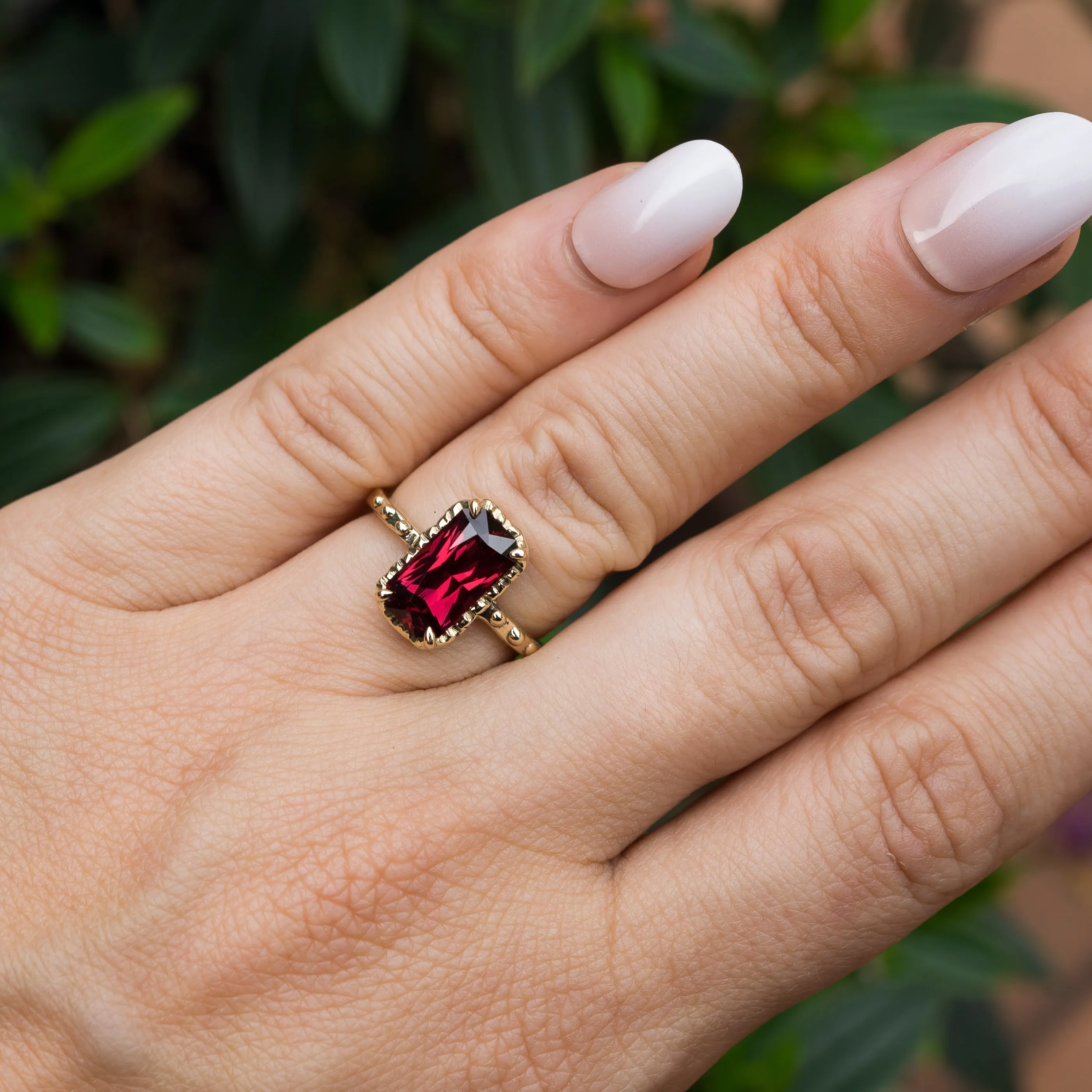 14k Gold Umbalite Garnet Ring