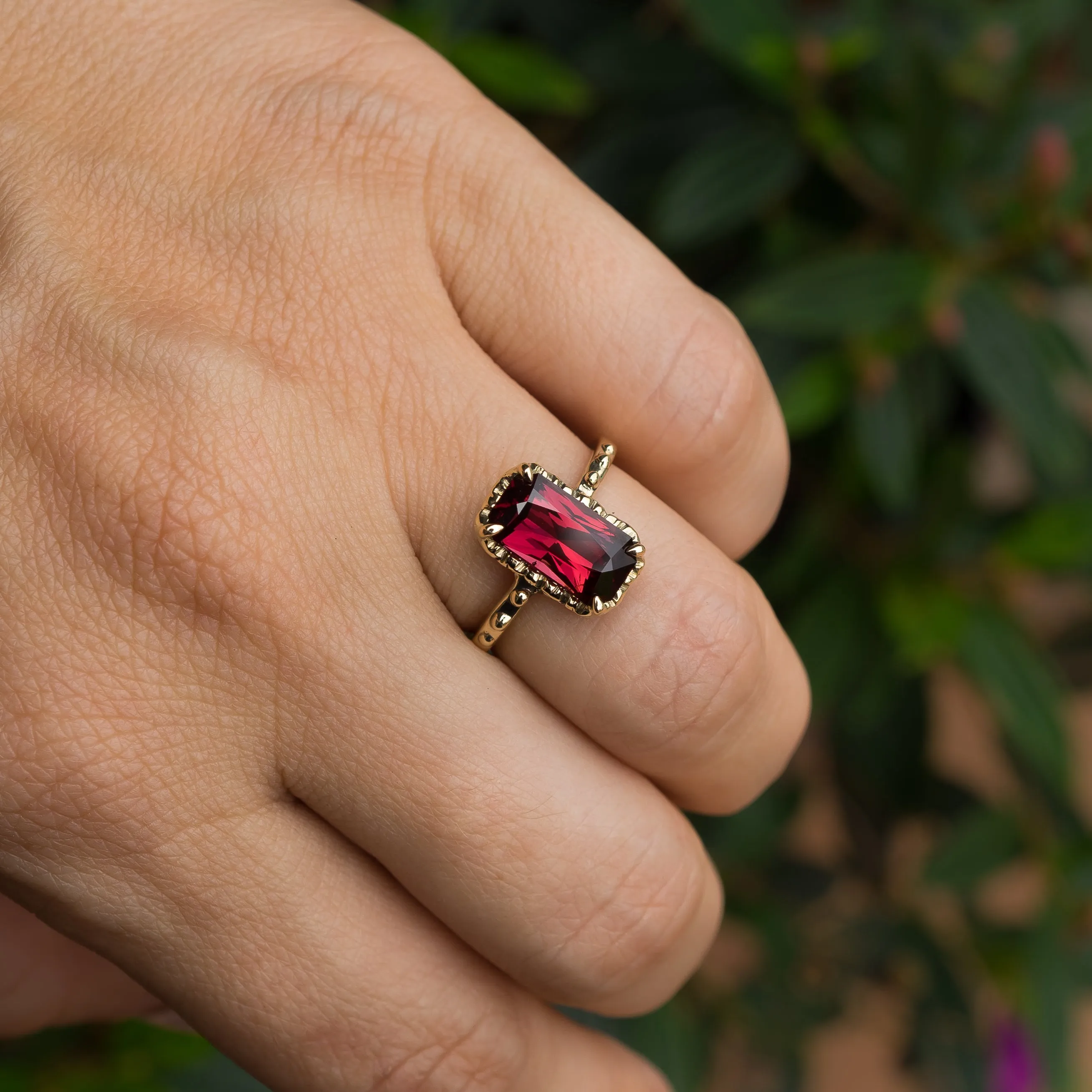 14k Gold Umbalite Garnet Ring