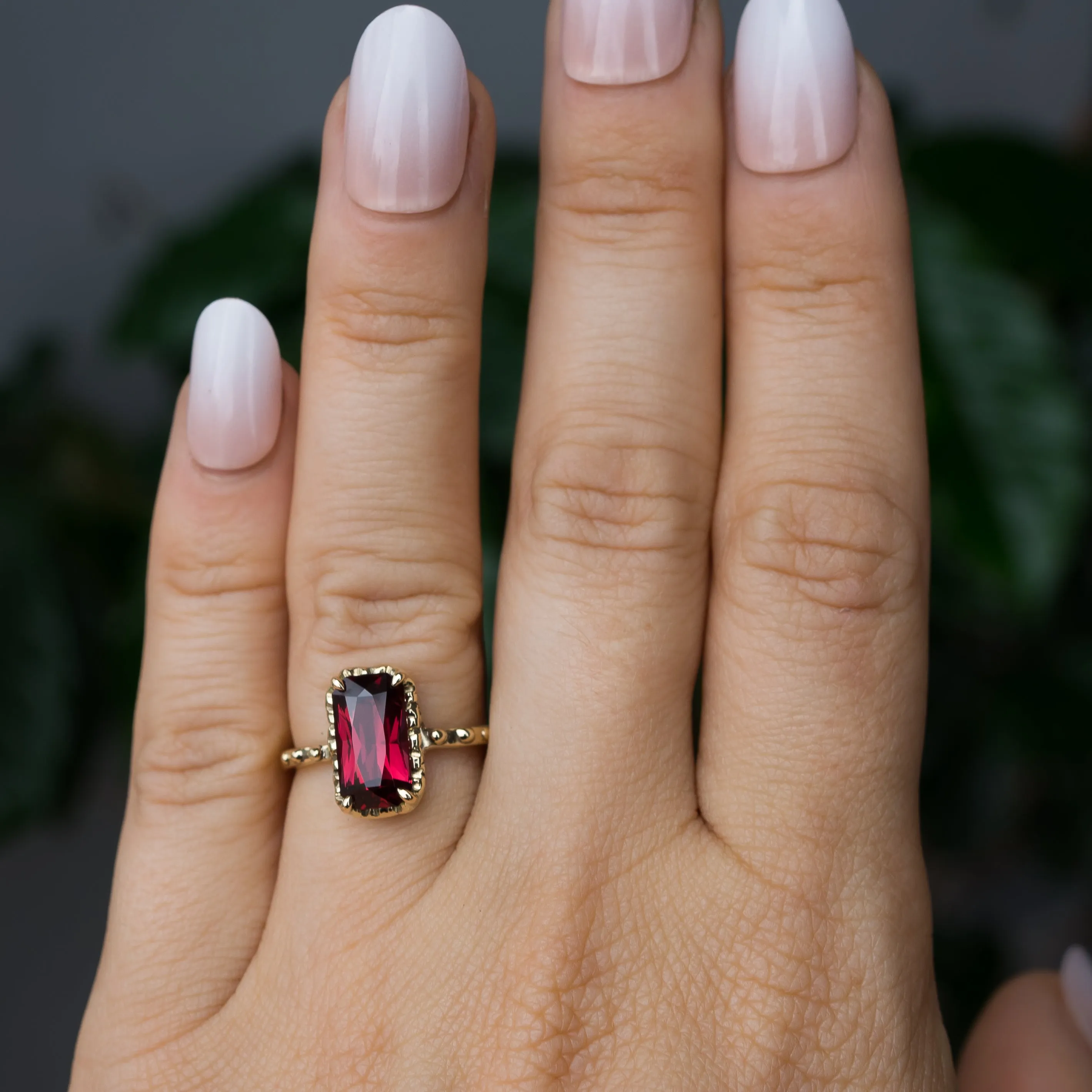 14k Gold Umbalite Garnet Ring