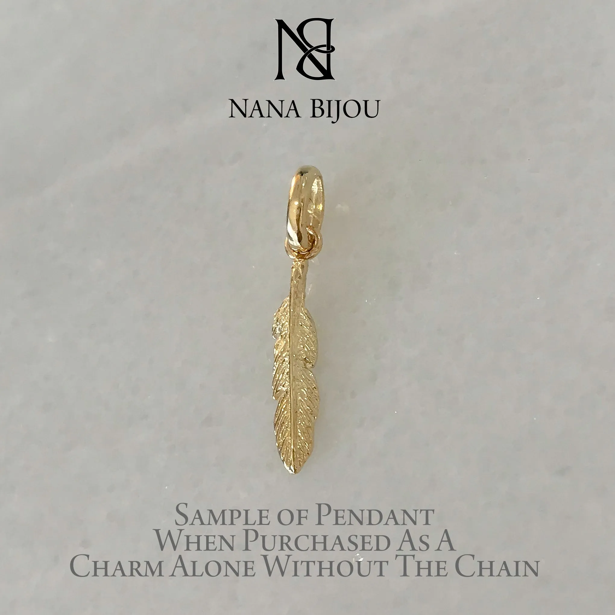 14K Gold XS Feather Necklace
