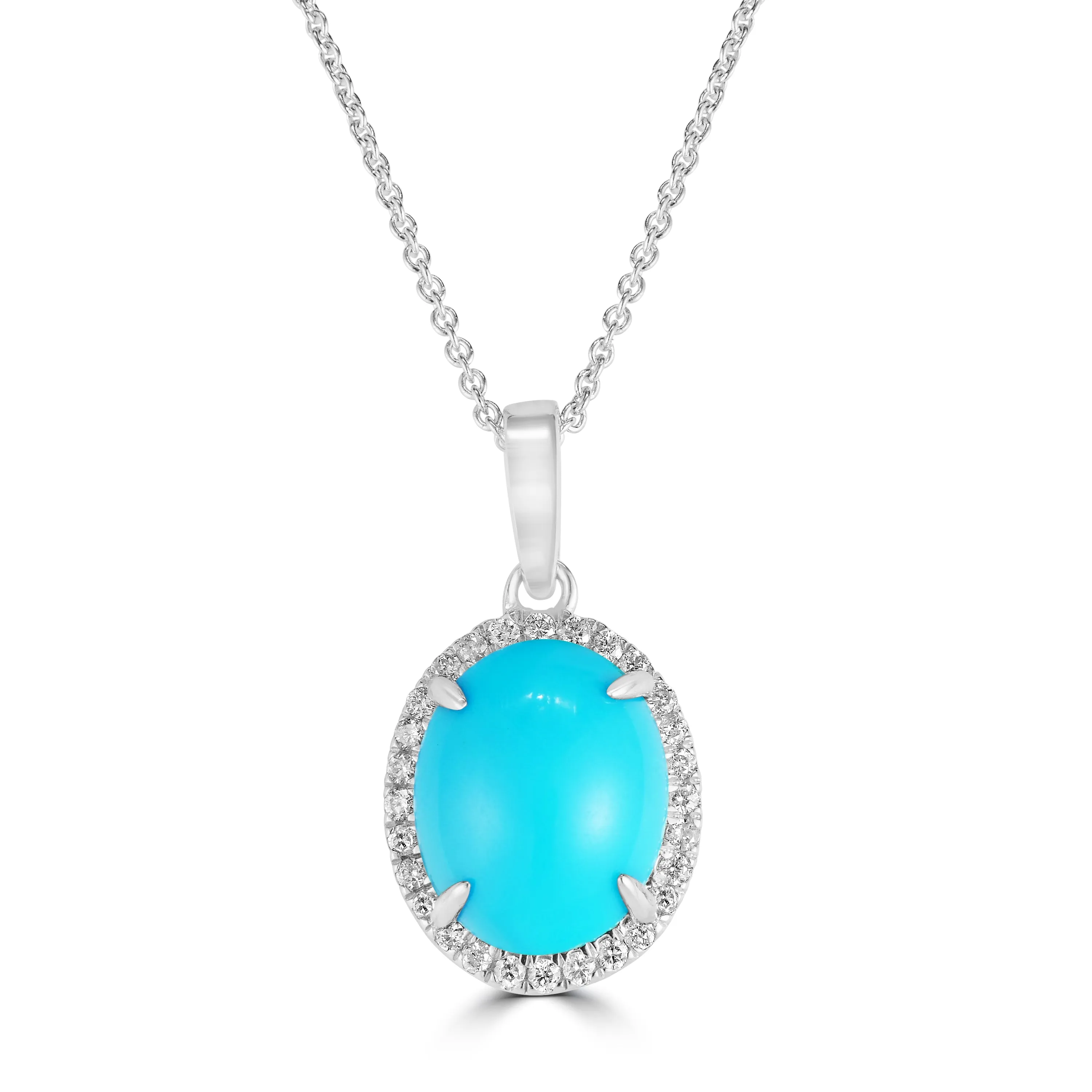 14K White Gold Kimmie Turquoise Necklace