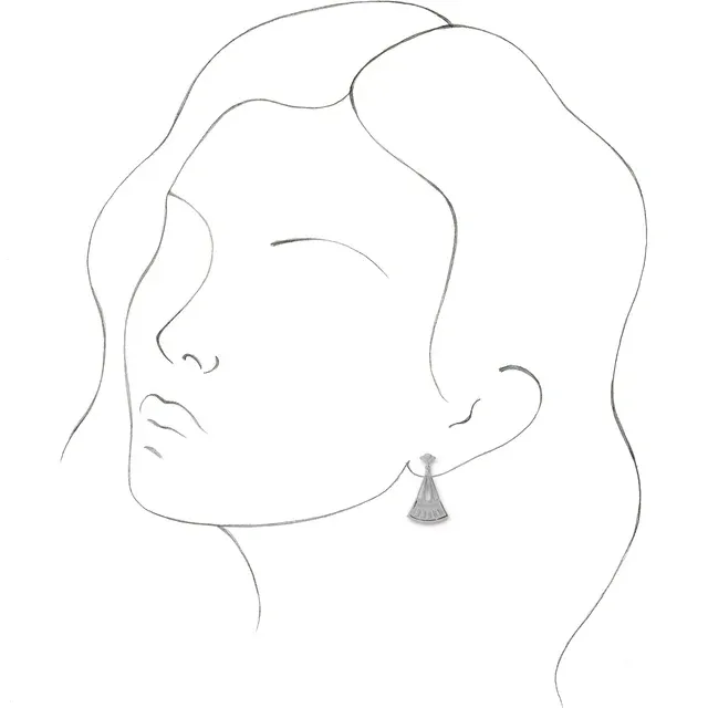 14K White Vintage-Inspired Dangle Earrings