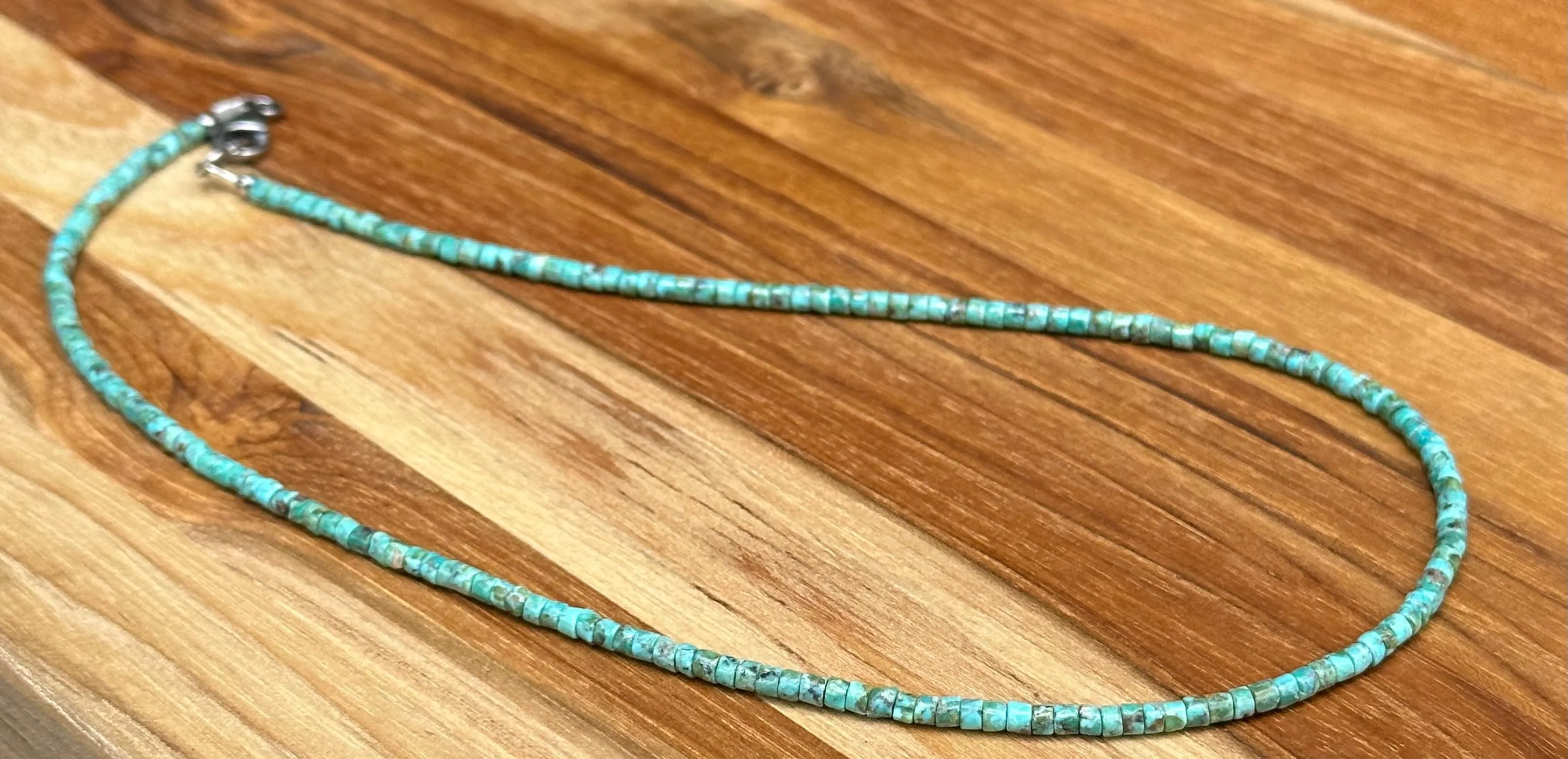 16 inch 3mm Turquoise Heishi Necklace