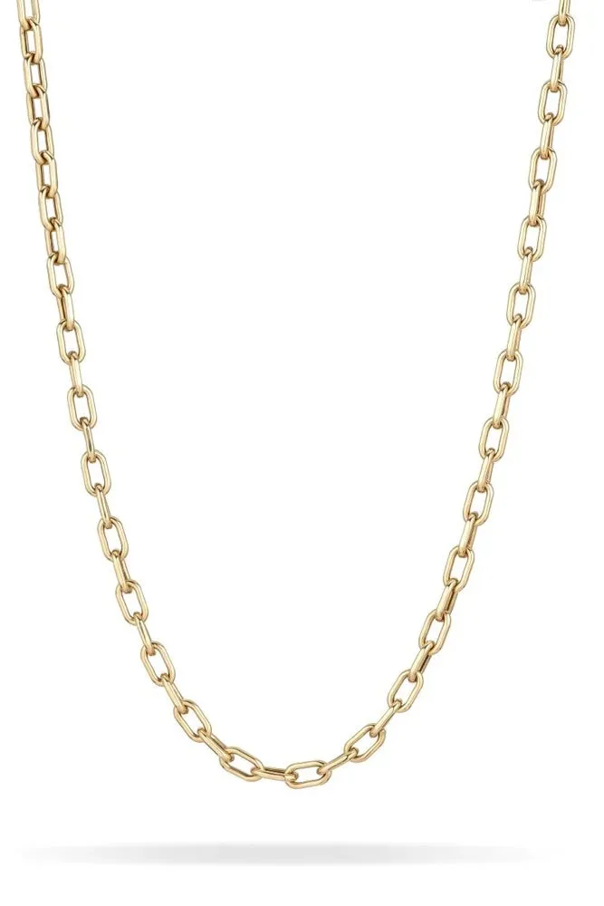 18" 4mm Italian Chain Link Necklace - 14K Yellow Gold
