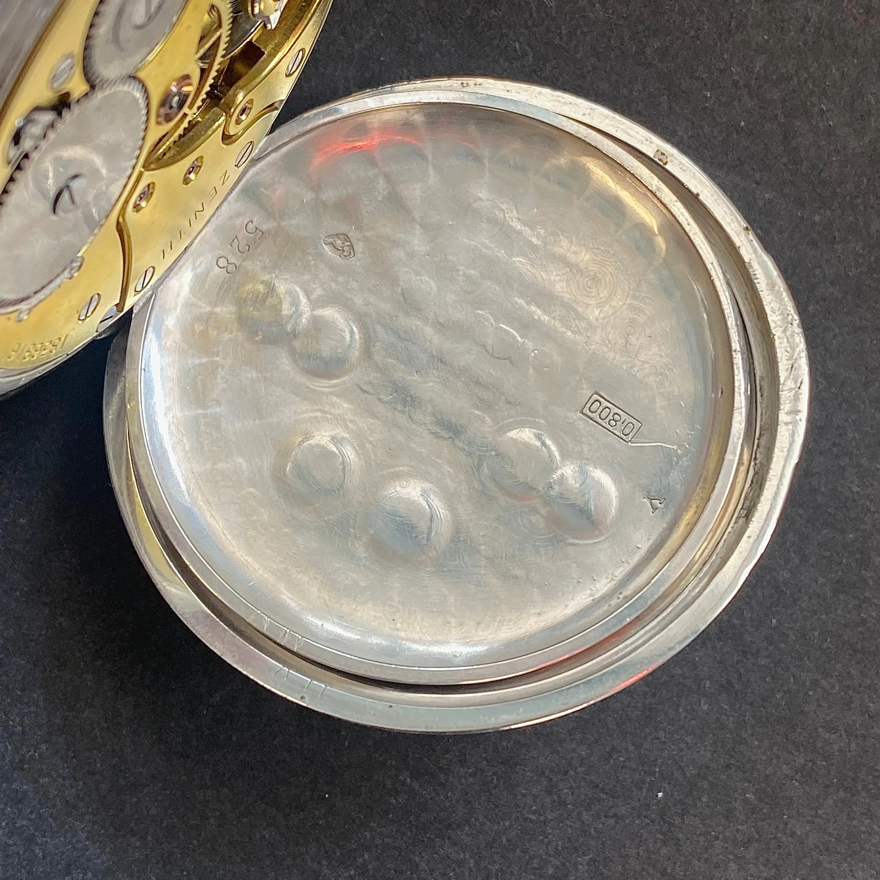 1913 ZENITH Pocket Watch Grand Prix Paris 1900 16 Rubis Openface .800 Silver Case