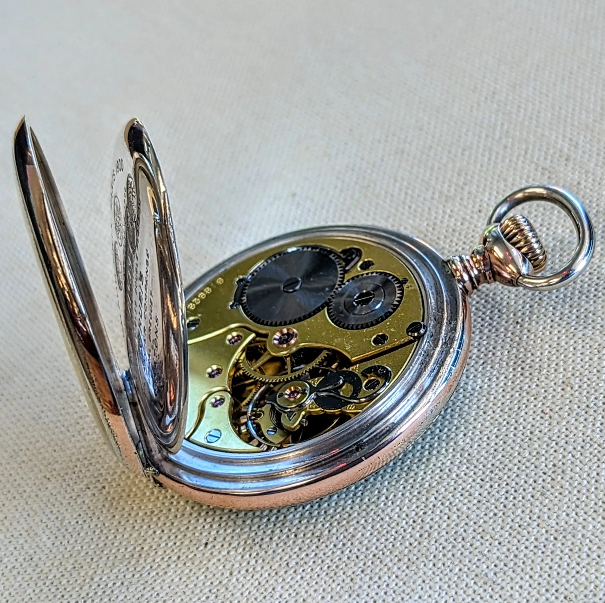 1913 ZENITH Pocket Watch Grand Prix Paris 1900 16 Rubis Openface .800 Silver Case