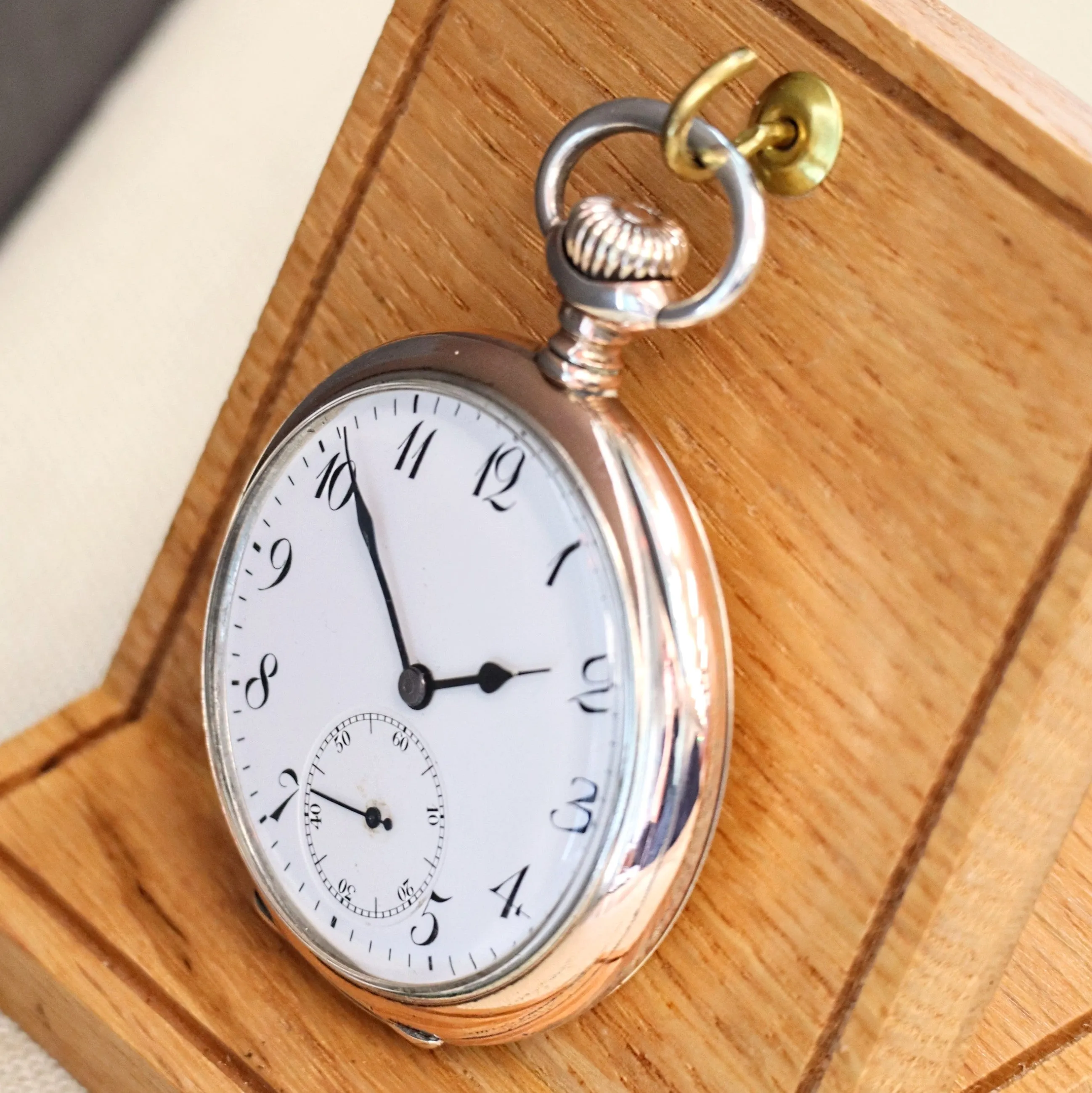 1913 ZENITH Pocket Watch Grand Prix Paris 1900 16 Rubis Openface .800 Silver Case