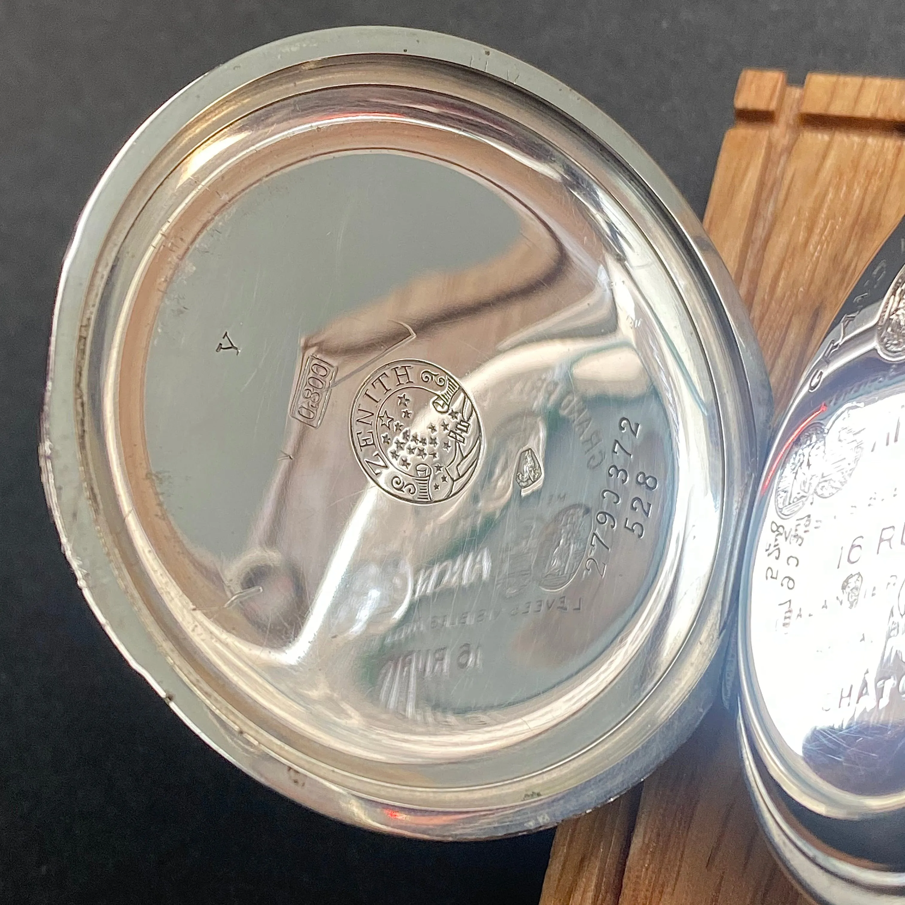 1913 ZENITH Pocket Watch Grand Prix Paris 1900 16 Rubis Openface .800 Silver Case