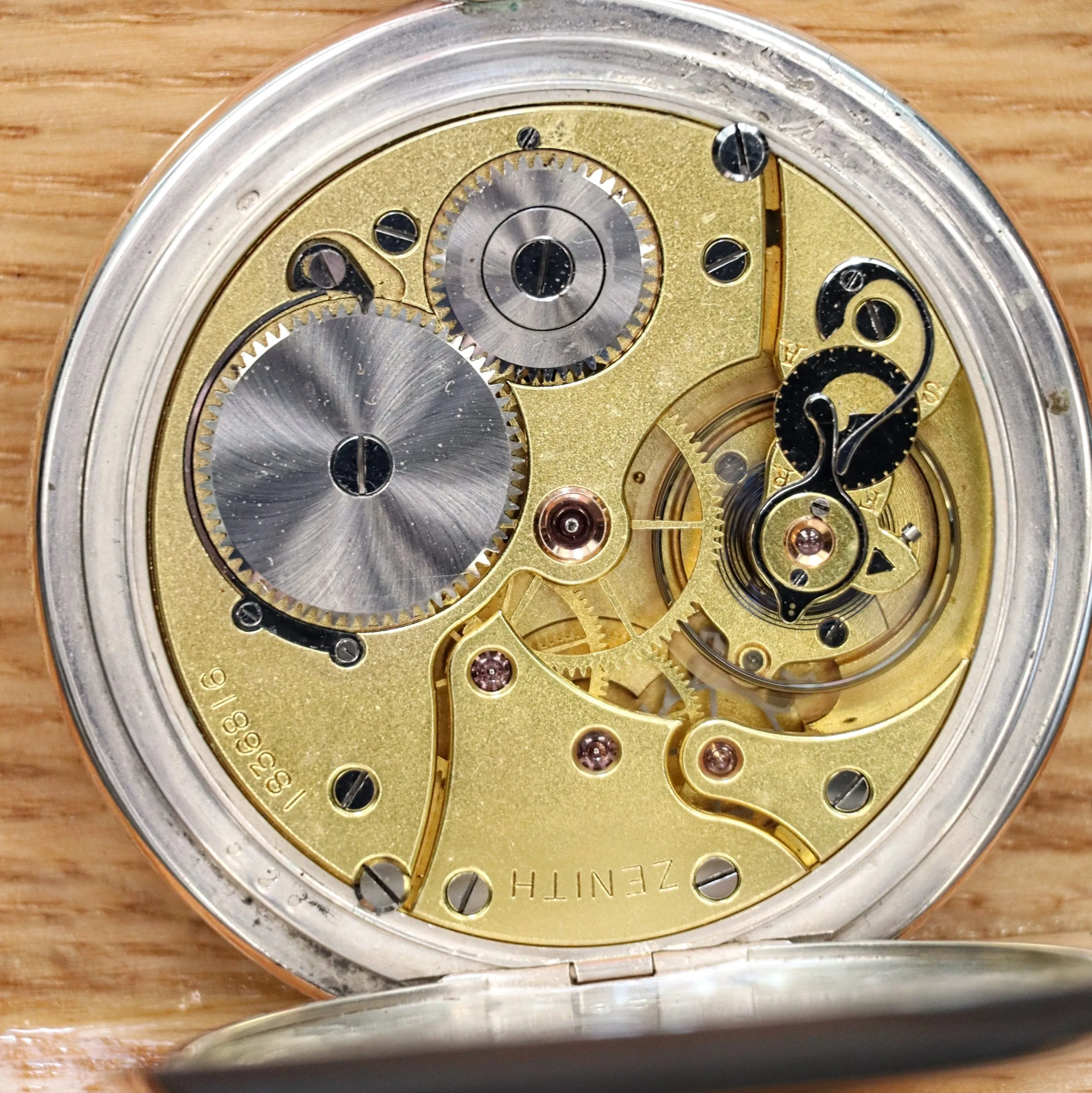 1913 ZENITH Pocket Watch Grand Prix Paris 1900 16 Rubis Openface .800 Silver Case