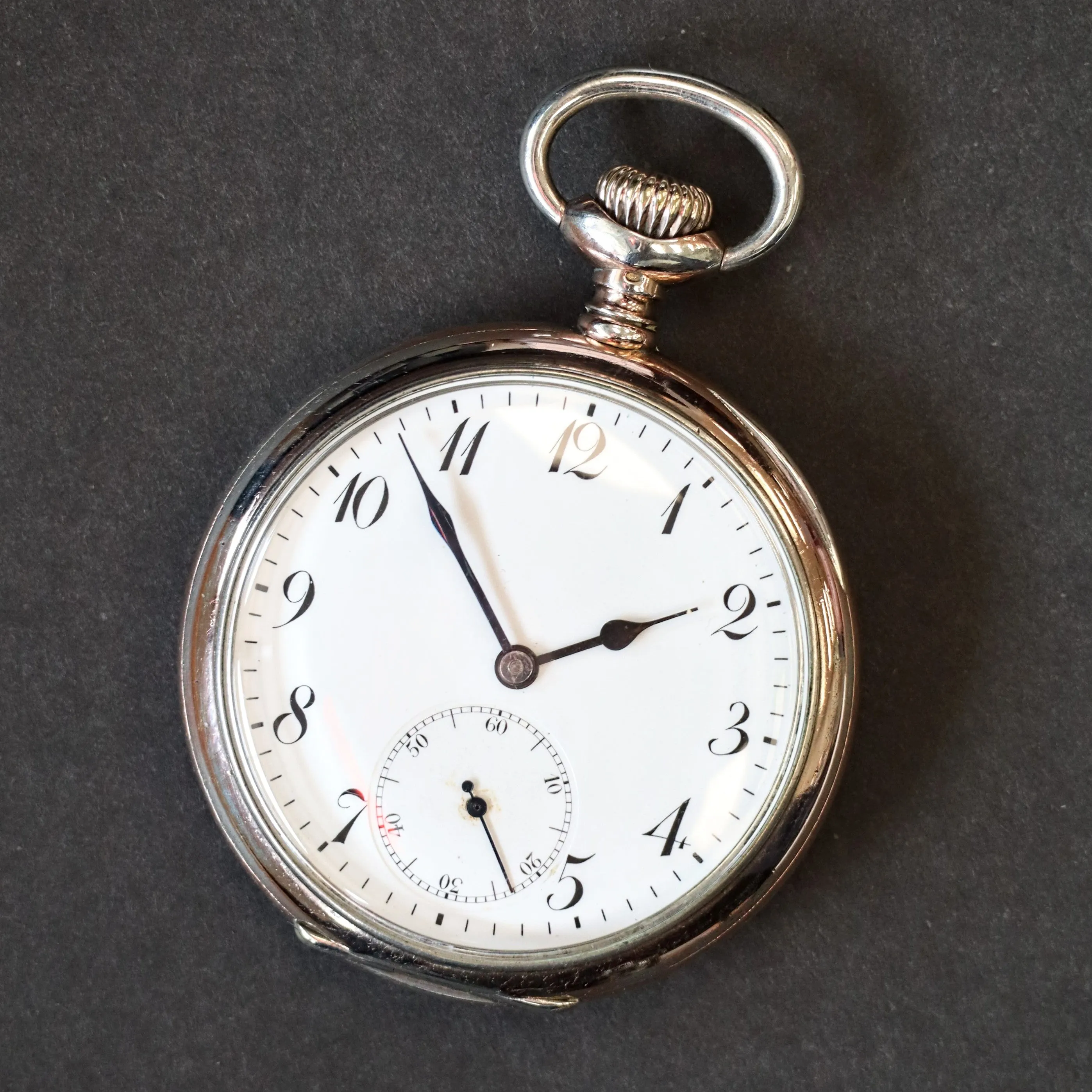1913 ZENITH Pocket Watch Grand Prix Paris 1900 16 Rubis Openface .800 Silver Case