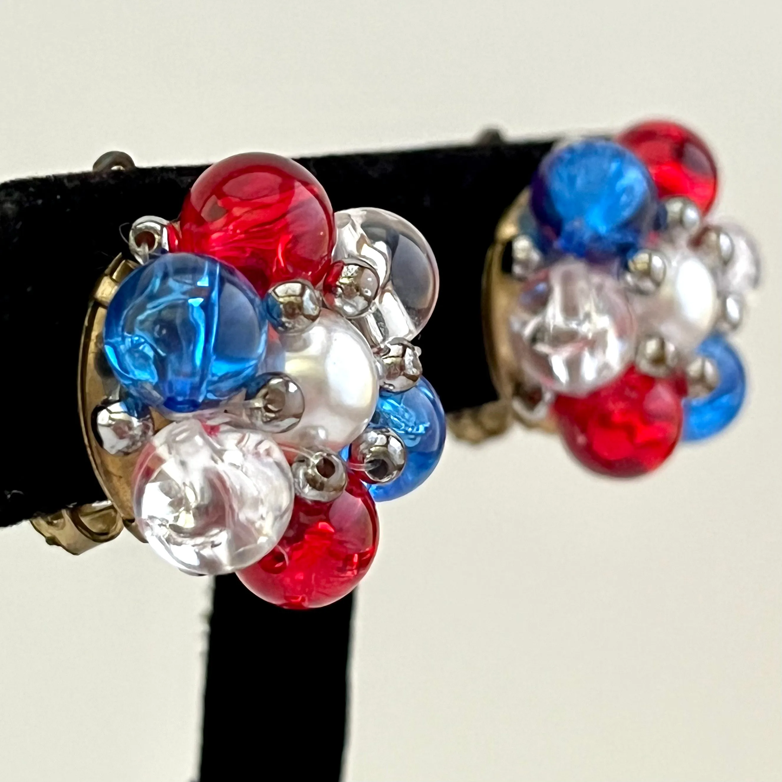 1960s Bead Cluster Earrings