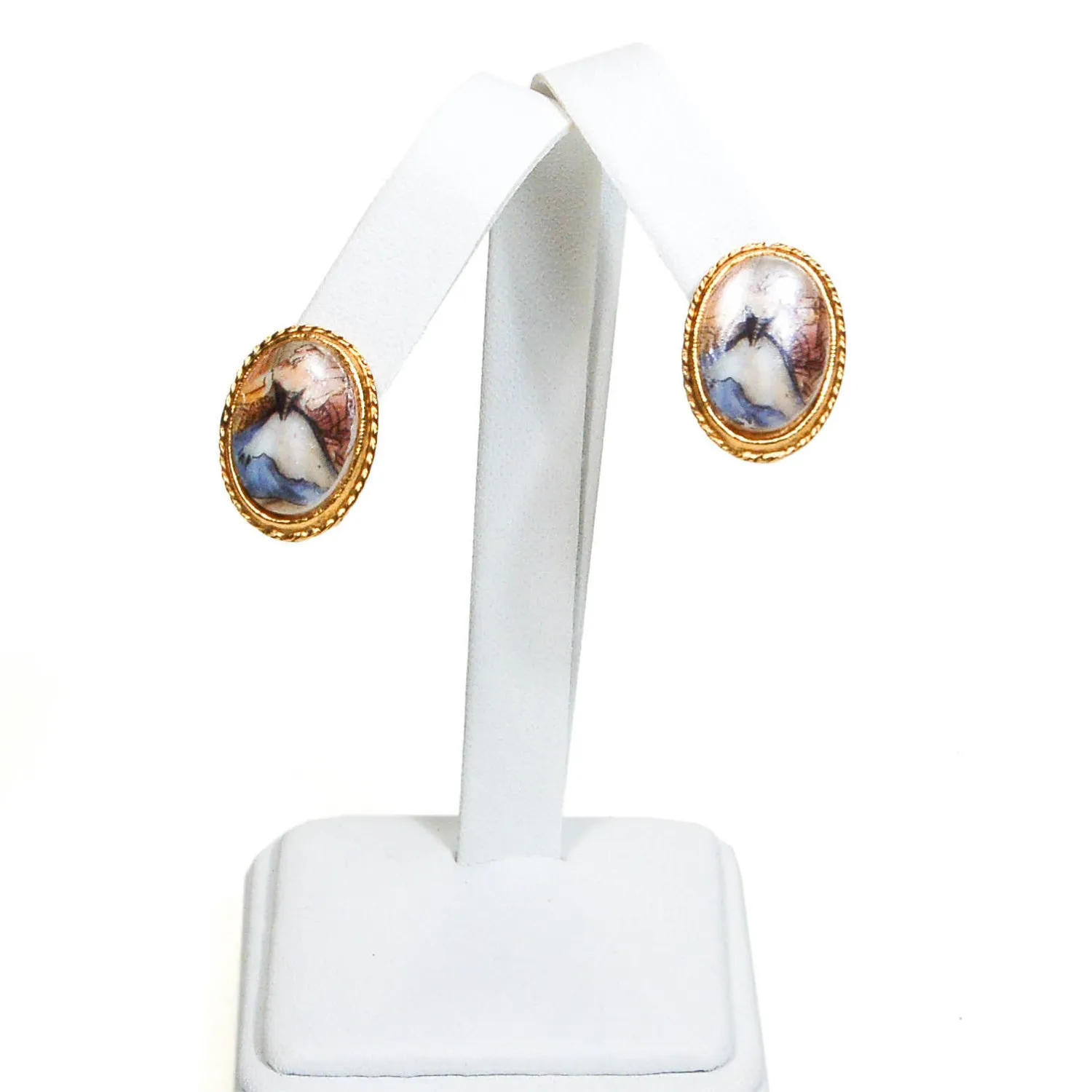 1960's Milk Maid Cameo Earrings