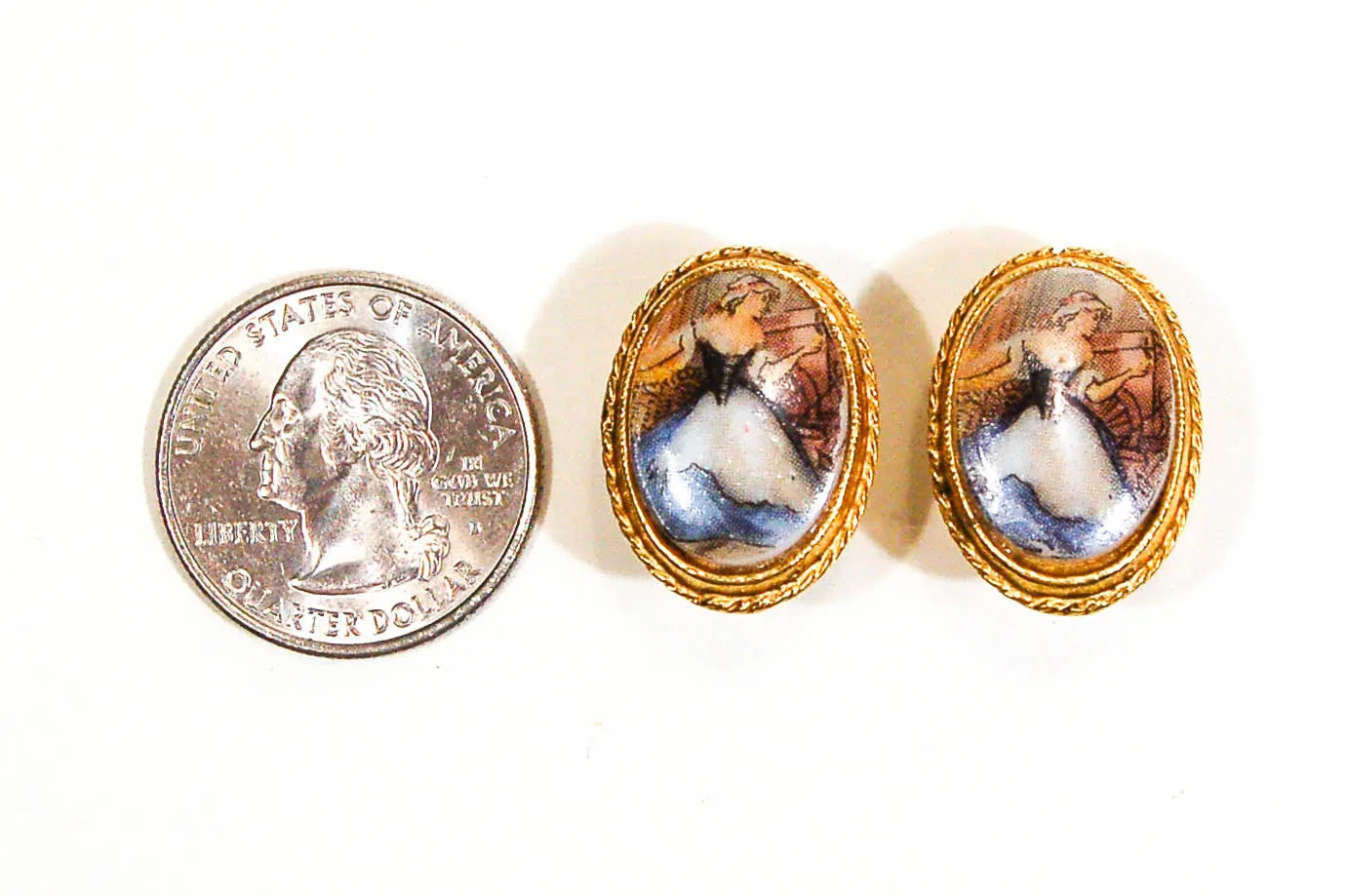 1960's Milk Maid Cameo Earrings