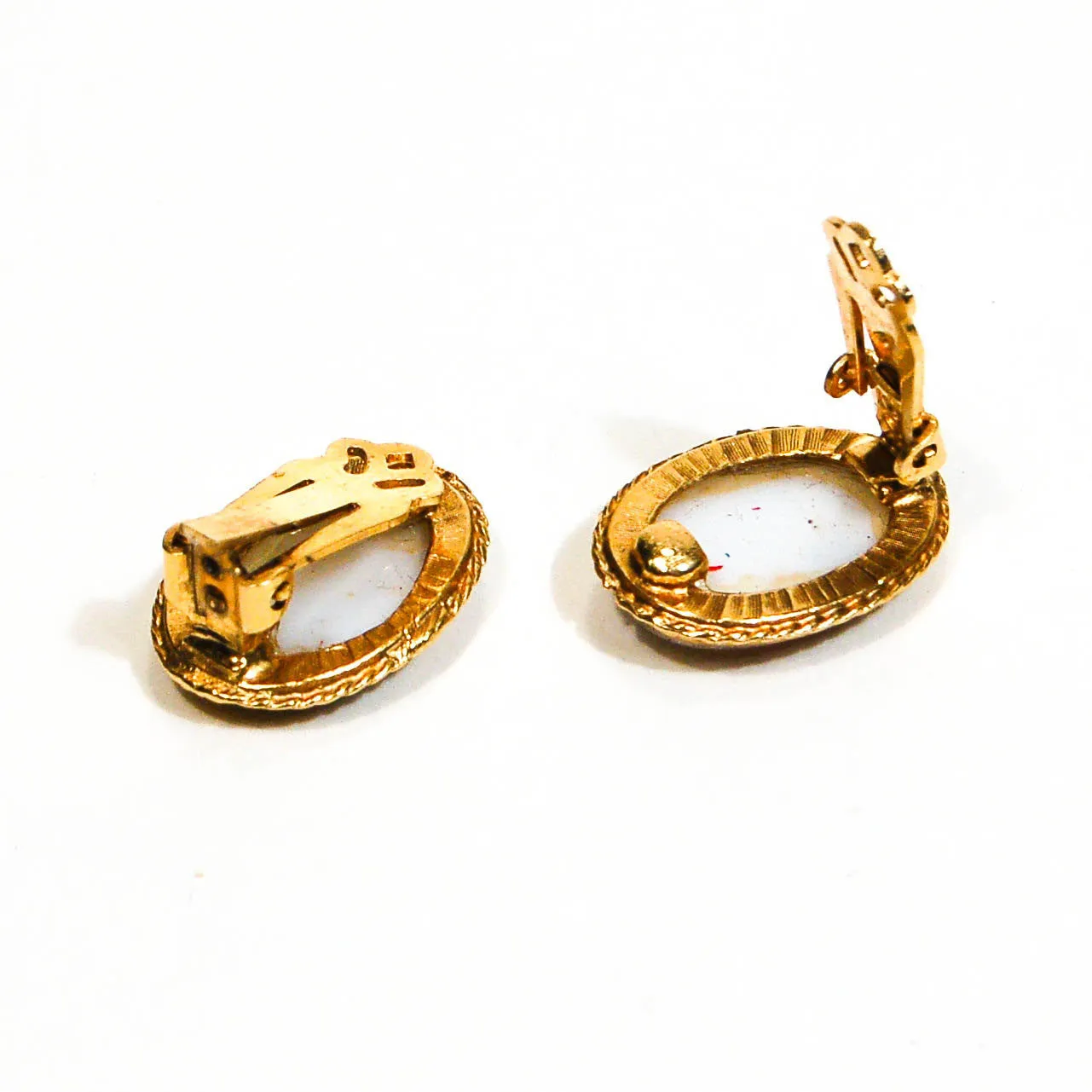 1960's Milk Maid Cameo Earrings