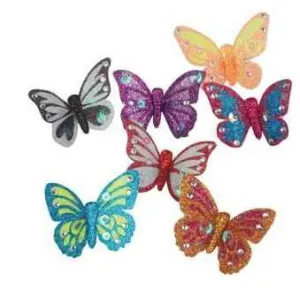 2 Inch Glitter Butterfly Rings - Adjustable Wholesale Rings