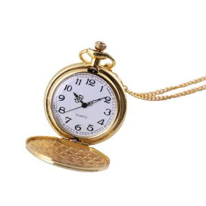 2019 Classic Large Two-Faced Gold Fashion Pocket Watch Court Style Pocket Watch man woman necklace clock Jewelry gift Q527