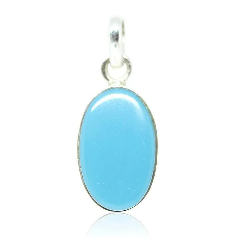 2.3g, Totally Handmade Arizona Turquoise Quartz 925 Sterling Silver Pendant, Turquoise Pendant