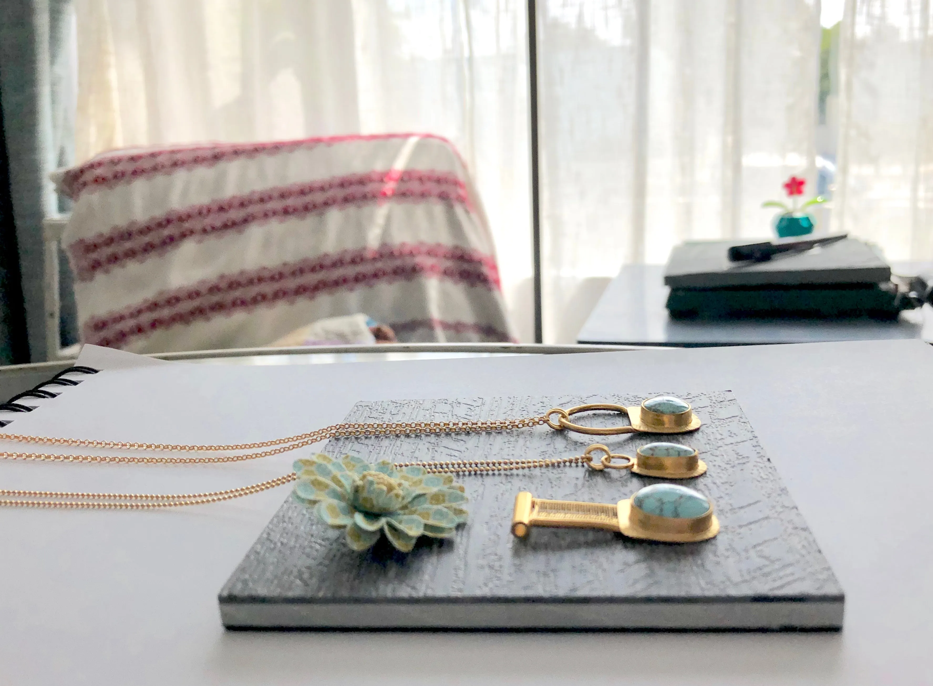 24k Vermeil & Dry Creek Turquoise Necklaces