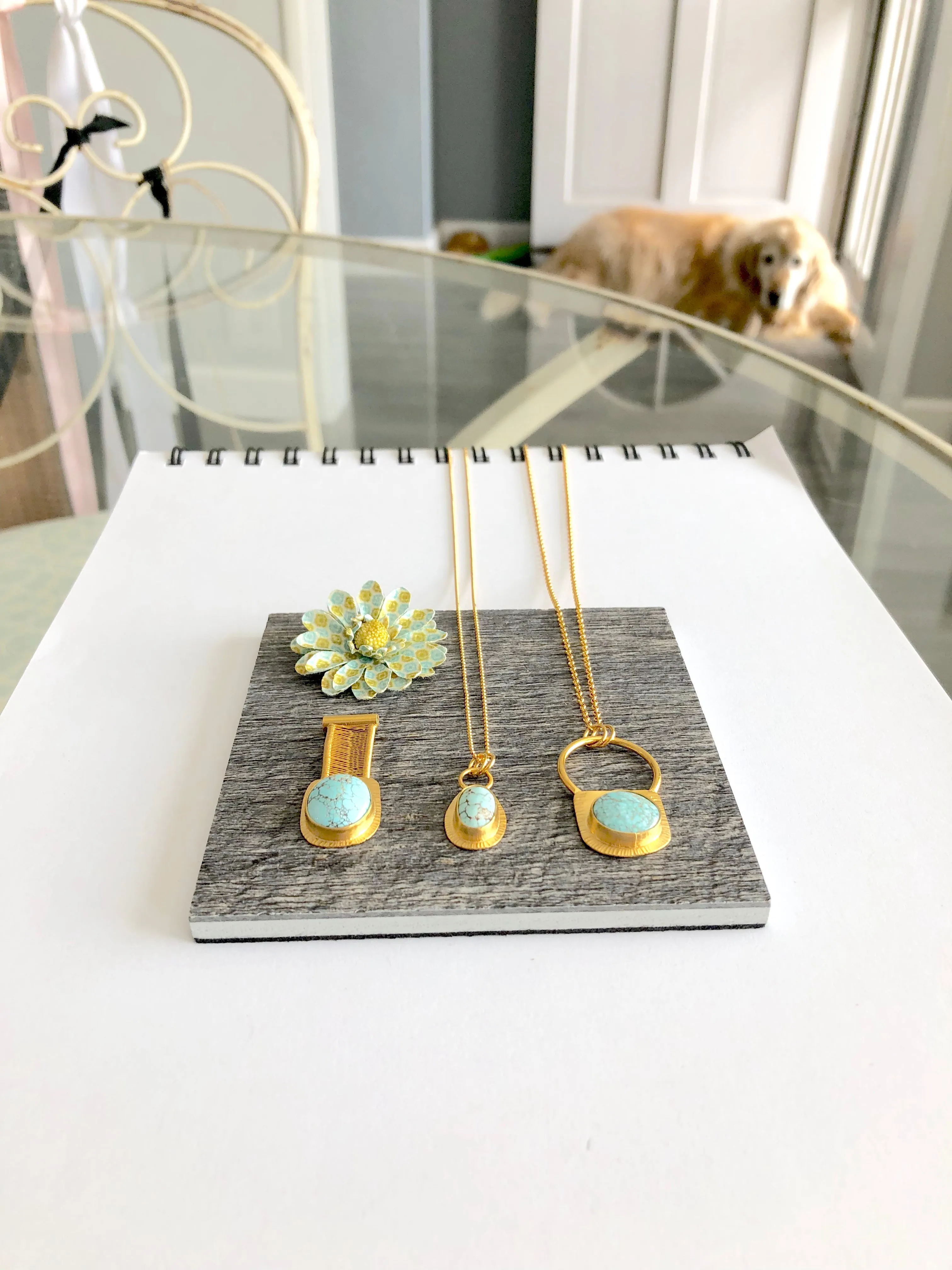 24k Vermeil & Dry Creek Turquoise Necklaces