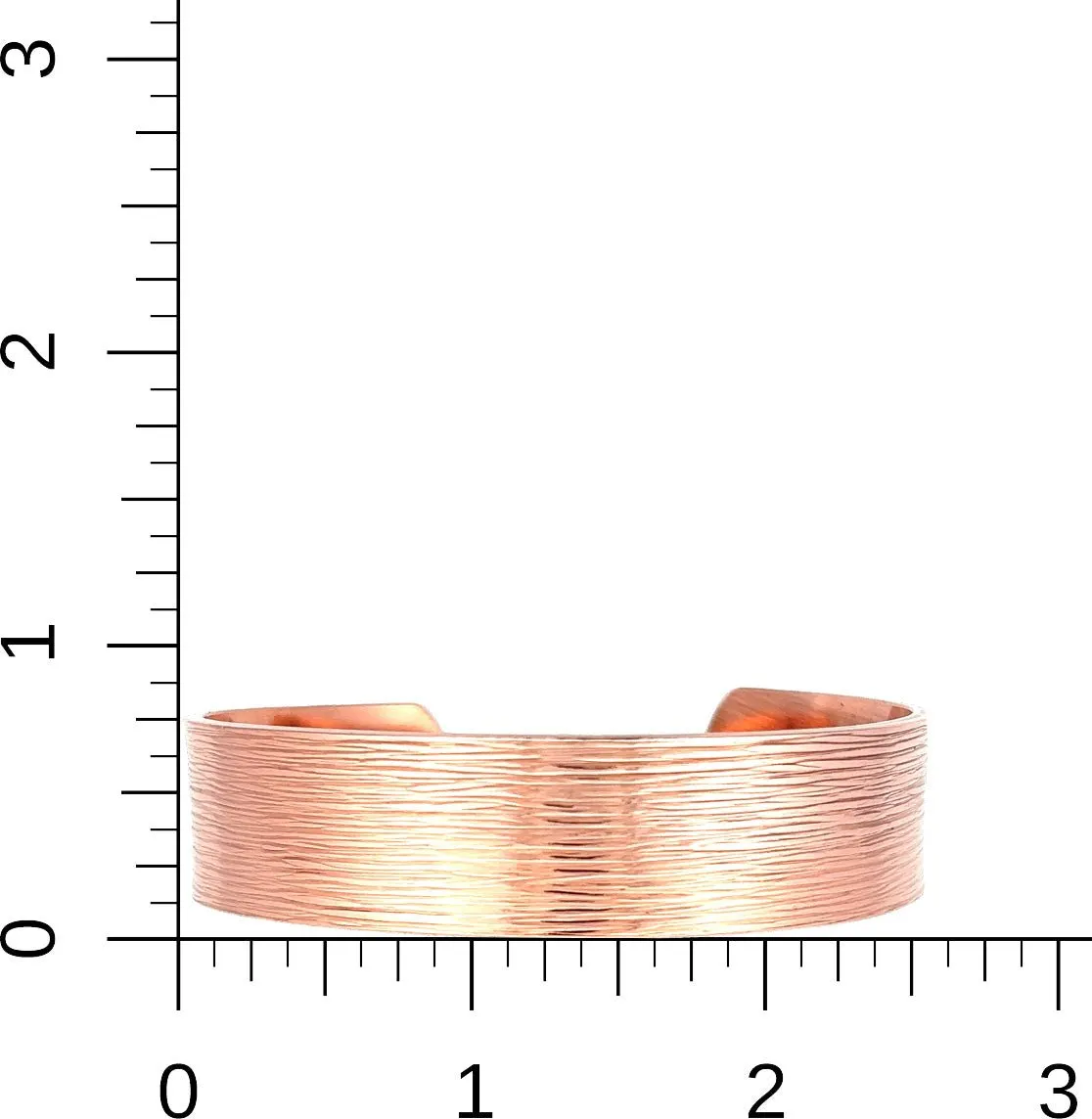 3/4 Inch Wide Chased Copper Bark Cuff Bracelet
