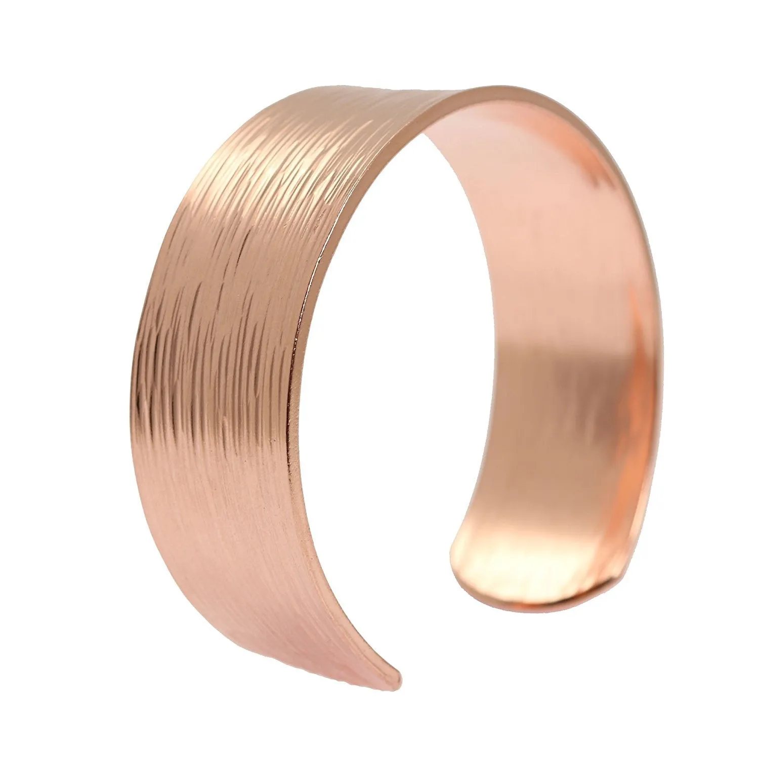 3/4 Inch Wide Chased Copper Bark Cuff Bracelet