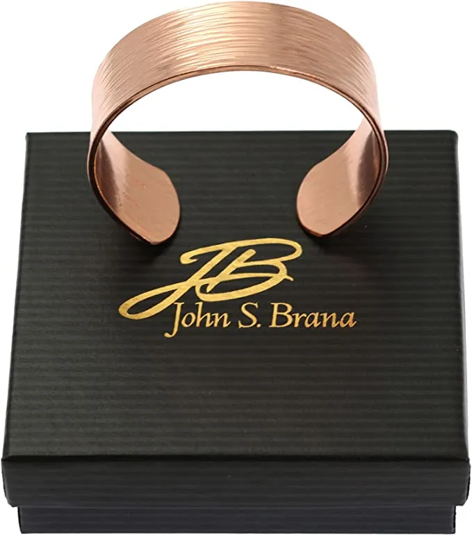 3/4 Inch Wide Chased Copper Bark Cuff Bracelet