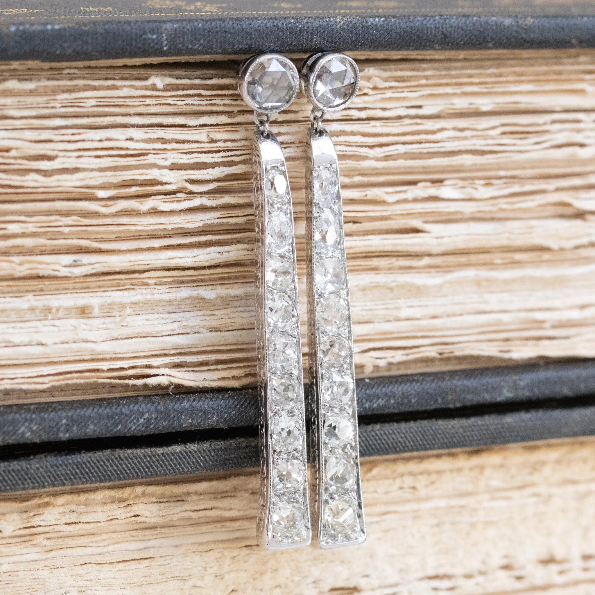 4.50ctw Art Deco Conversion Dangle Earrings