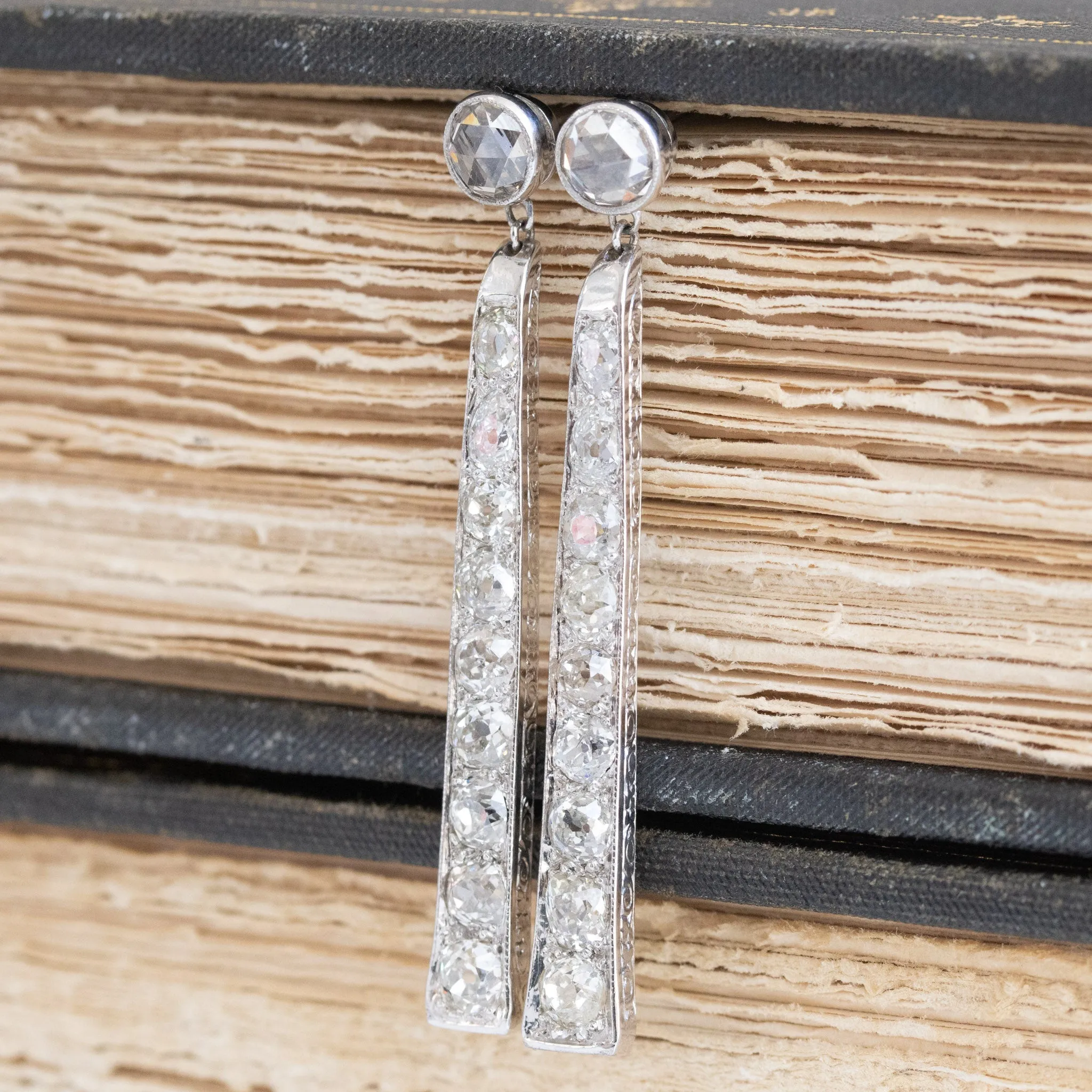 4.50ctw Art Deco Conversion Dangle Earrings