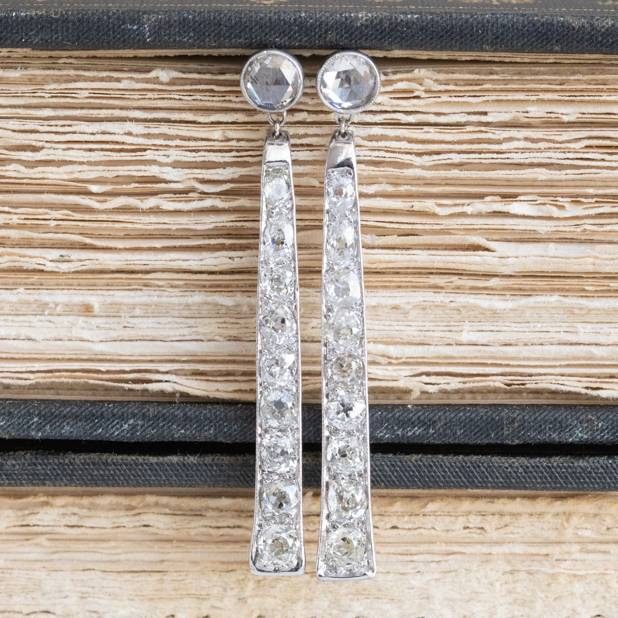 4.50ctw Art Deco Conversion Dangle Earrings