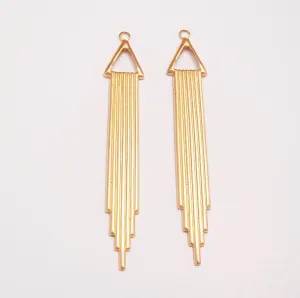 6-Raw Brass Deco Pendant 1 Hole.