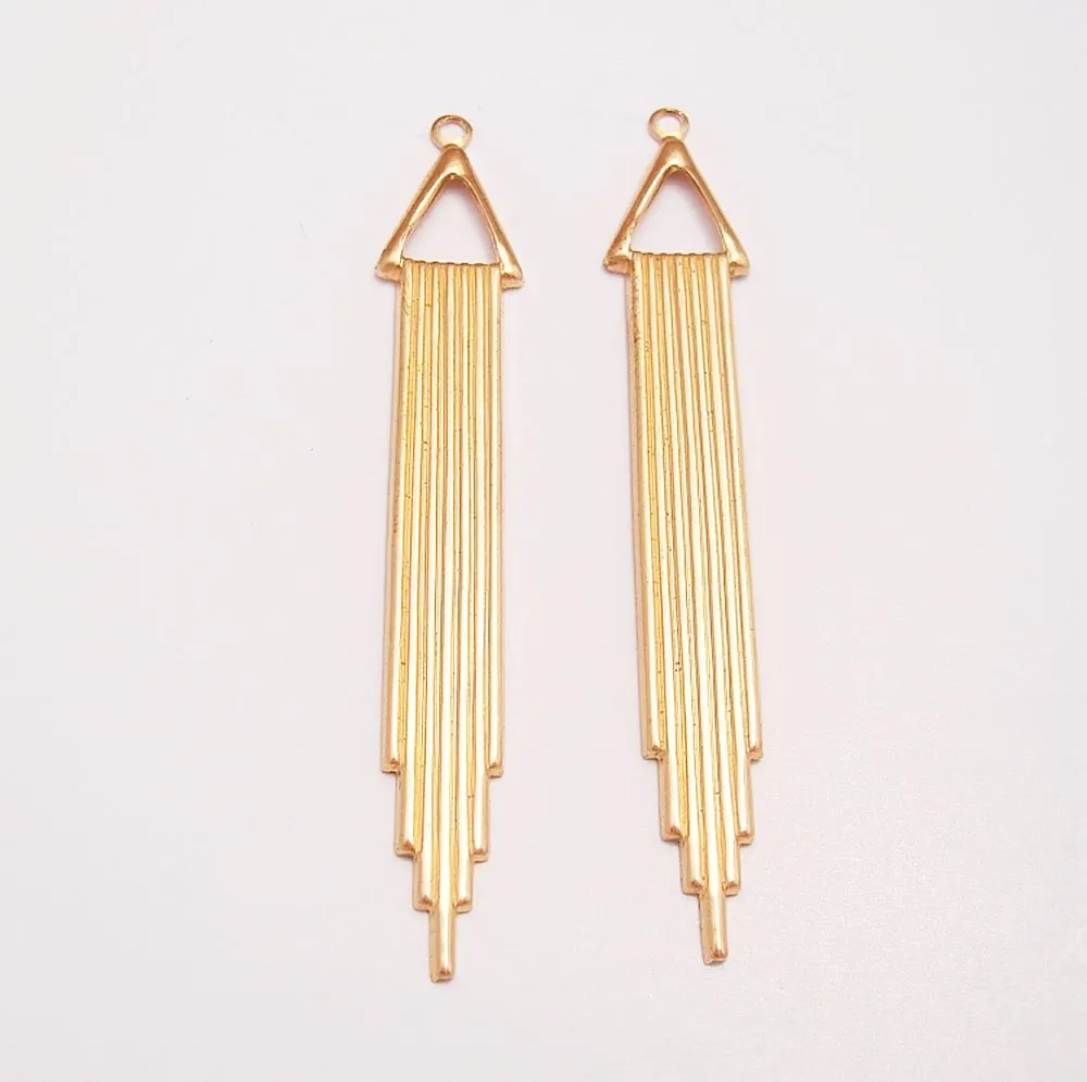 6-Raw Brass Deco Pendant 1 Hole.