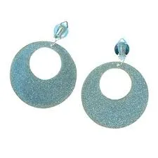 60's Silver Glitter Earrings