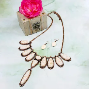 72689 - COPPER AND IVORY Squash Blossom Statement Necklace