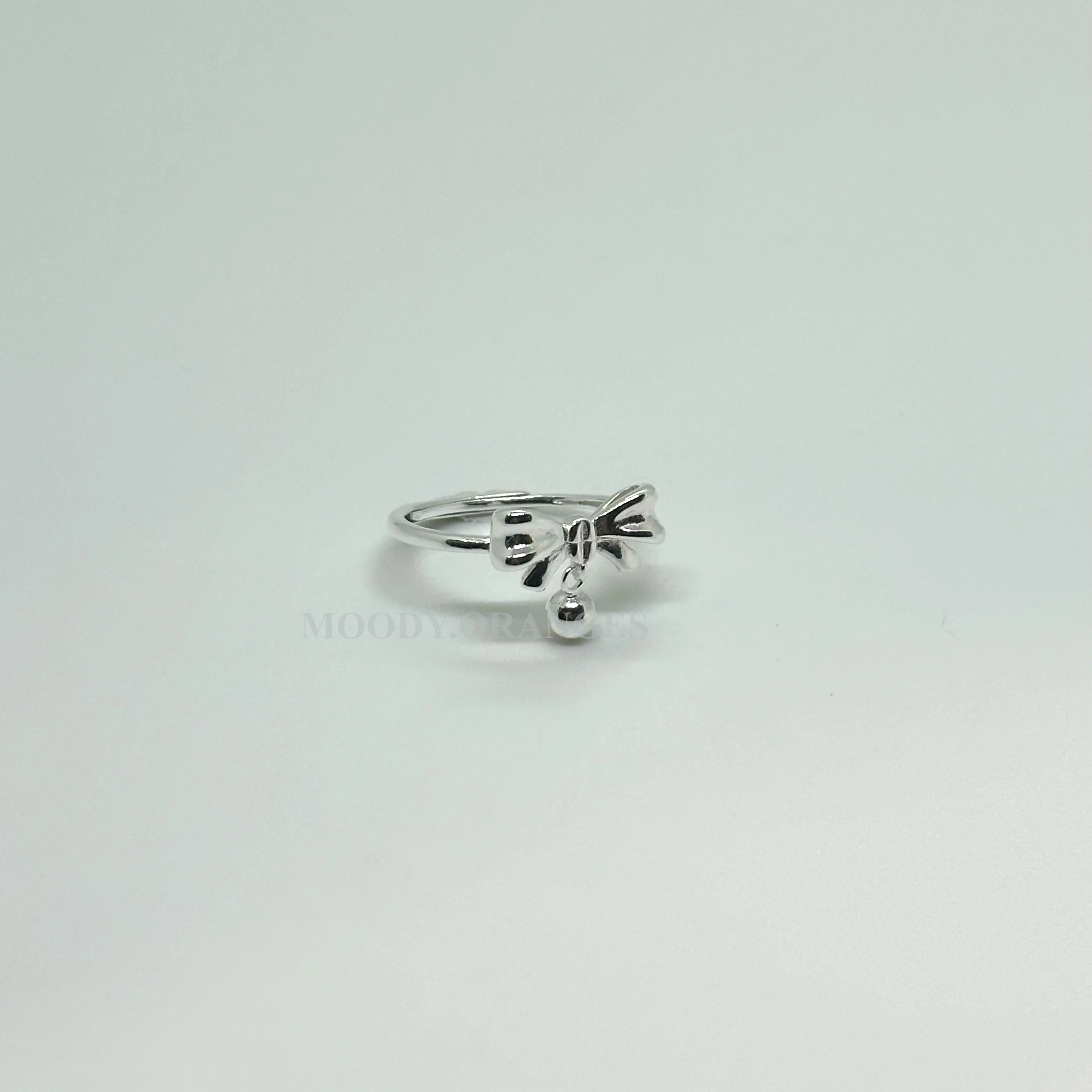 925 Silver - Ribbon with Silver Ball Ring