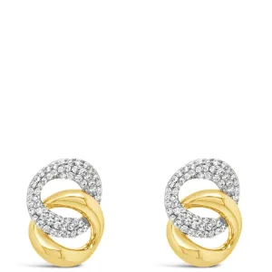 Absolute Gold Crystal Clip On Entwined Earrings