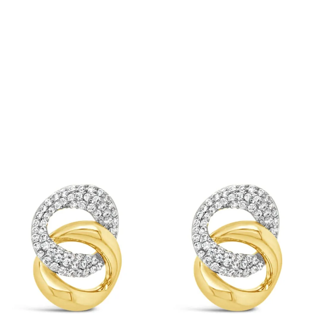 Absolute Gold Crystal Clip On Entwined Earrings