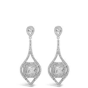 Absolute Silver Art Deco Drop Earrings
