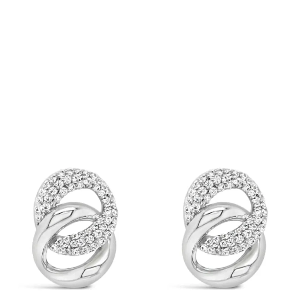 Absolute Silver Crystal Clip On Entwined Earrings