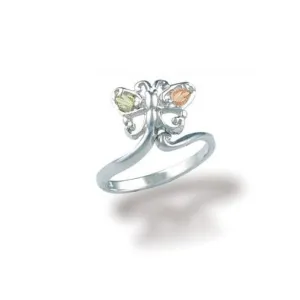 Adjustable Butterfly - Sterling Silver Black Hills Gold Ring
