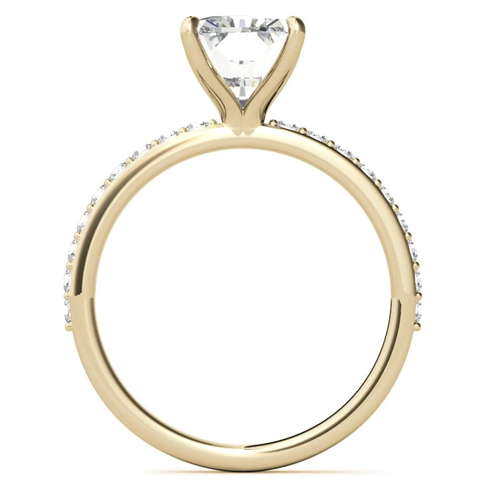 Adjustable Engagement Sterling Silver Yellow Gold Radiant Cut with Hidden Halo Design  Ring For Woman