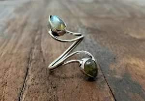 Adjustable Labradorite Vortex ring