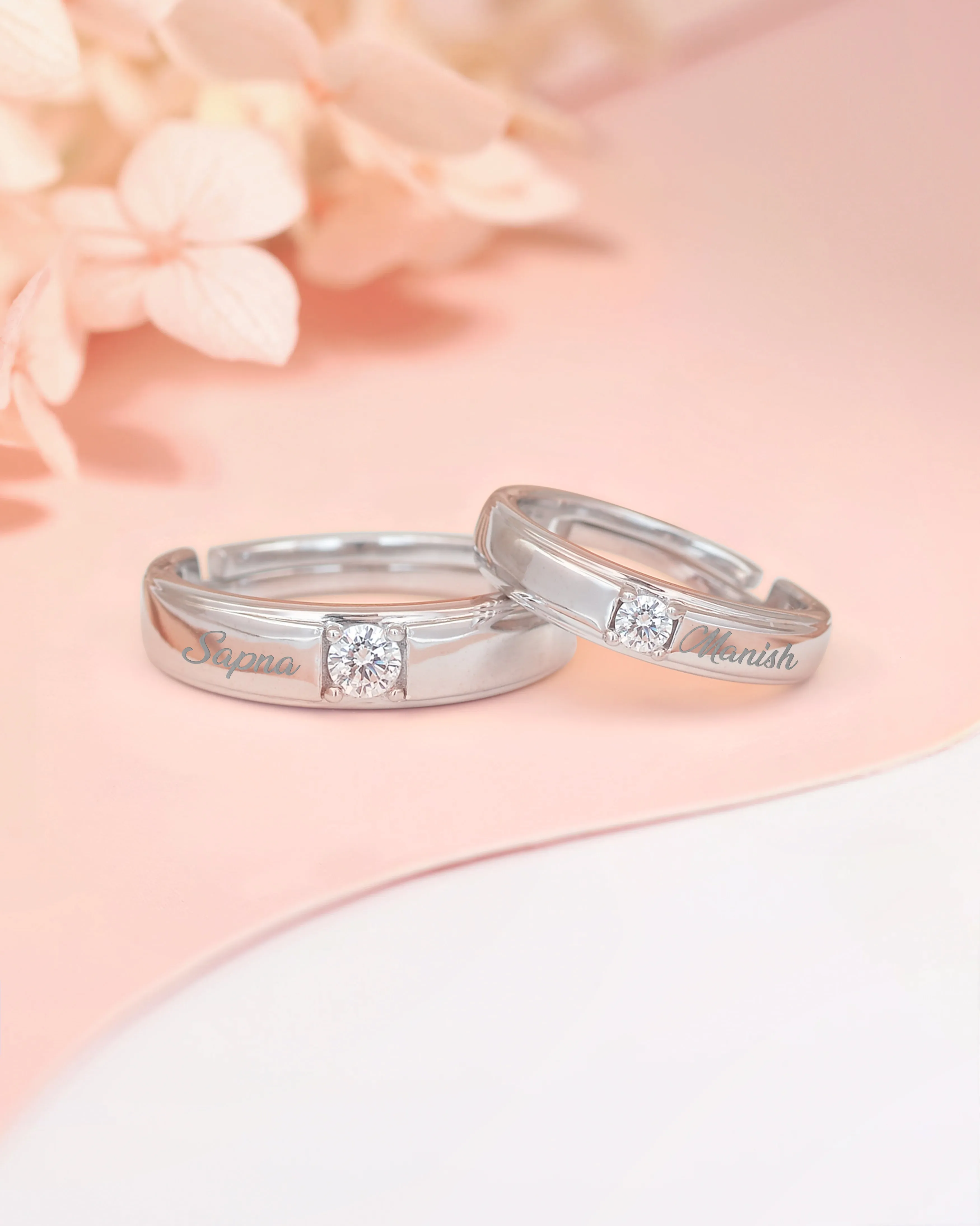Adjustable Pure 925 Silver Couple Rings